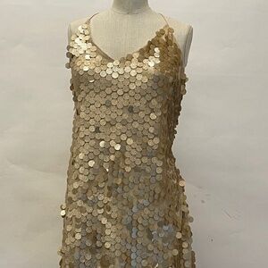 Gold large sequin dress size XL